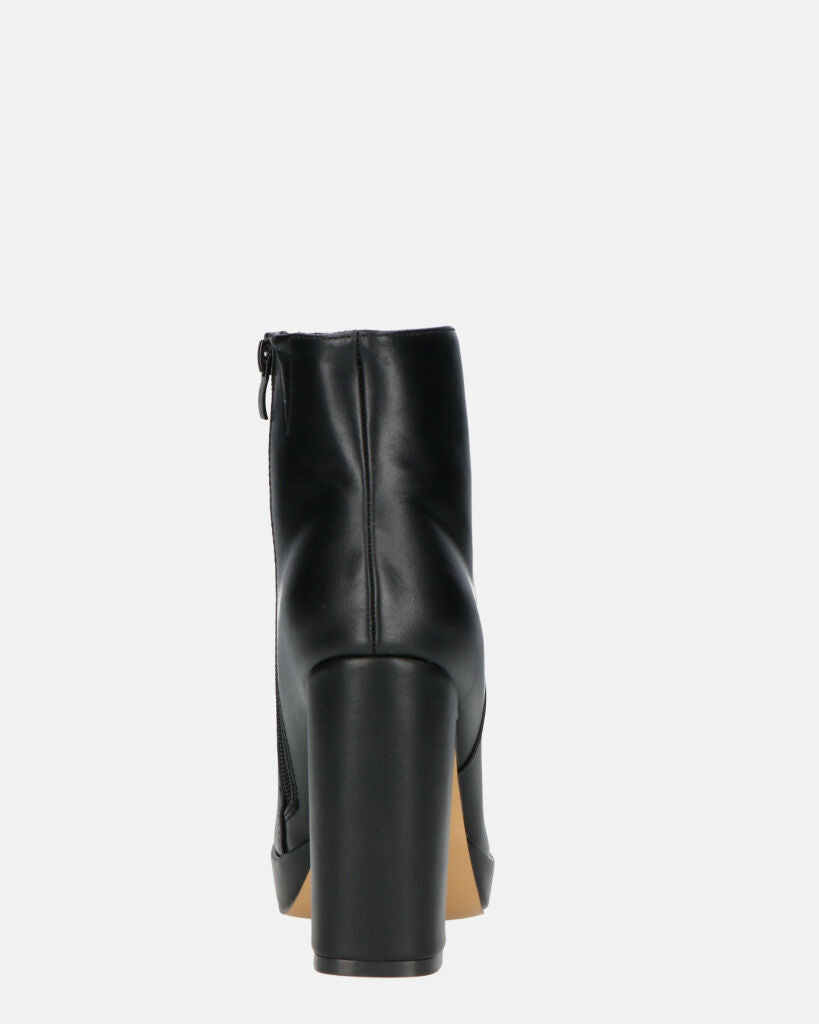 RORY - Black Ankle Boots With Heel And Side Zipper