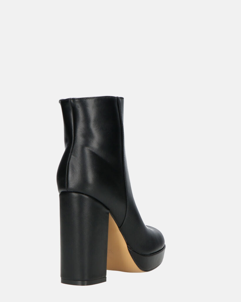 RORY - Black Ankle Boots With Heel And Side Zipper