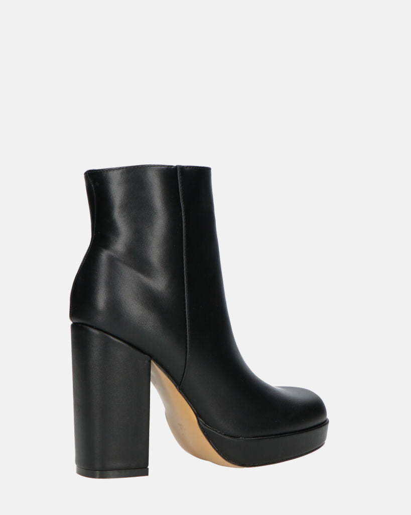 RORY - Black Ankle Boots With Heel And Side Zipper