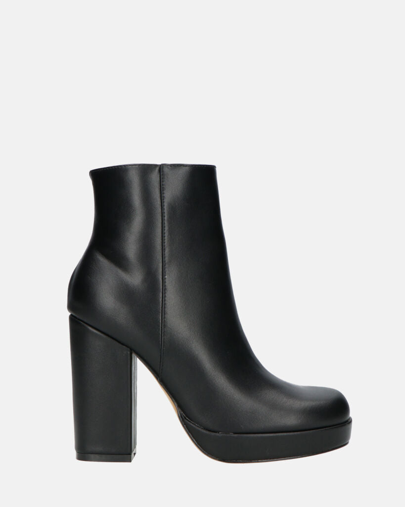 RORY - Black Ankle Boots With Heel And Side Zipper