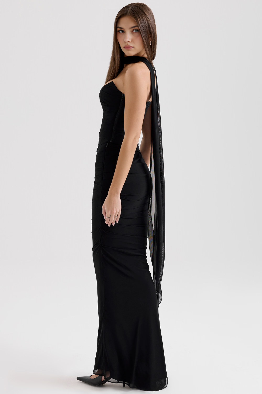 Ruched Choker Maxi Dress