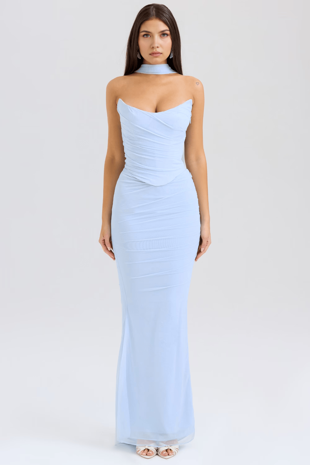 Ruched Choker Maxi Dress
