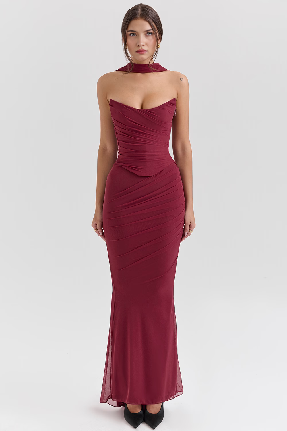Ruched Choker Maxi Dress