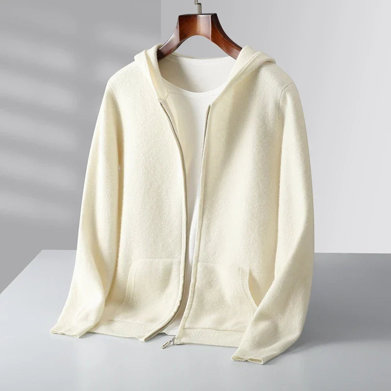 100% Cashmere Zip Hoodie
