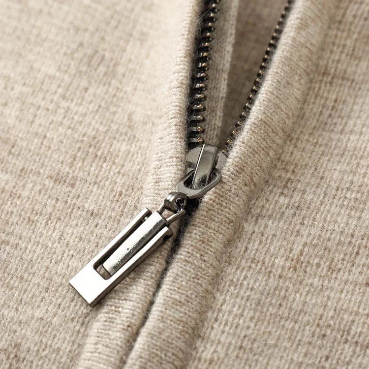100% Cashmere Zip Hoodie