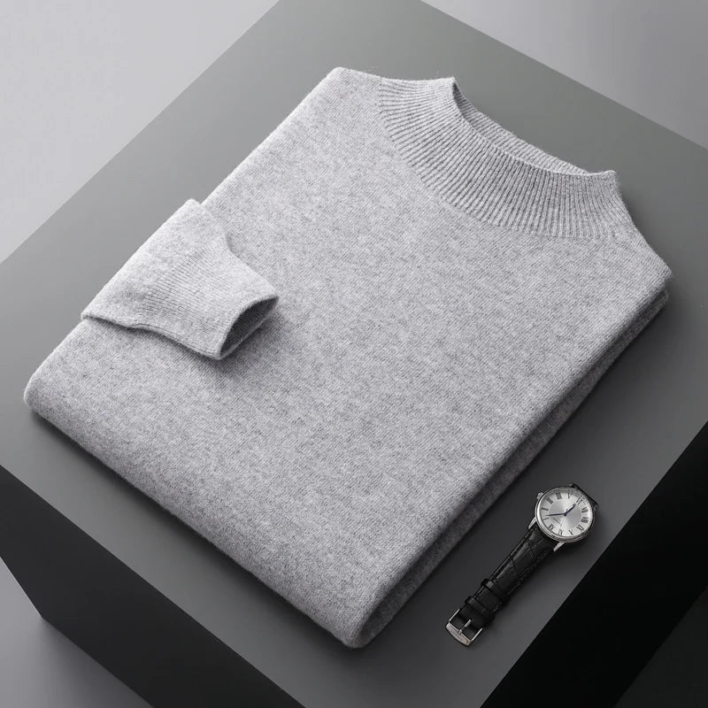 Pure Cashmere Mock-Neck Sweater