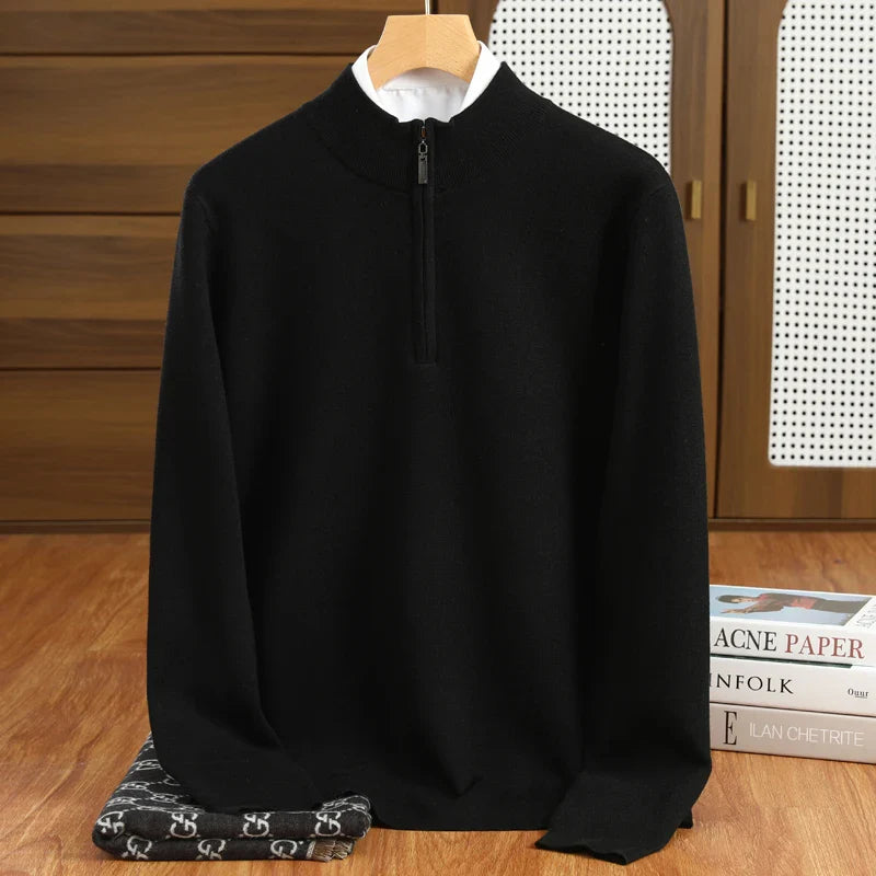 100% Merino Wool Half-Zip Sweater