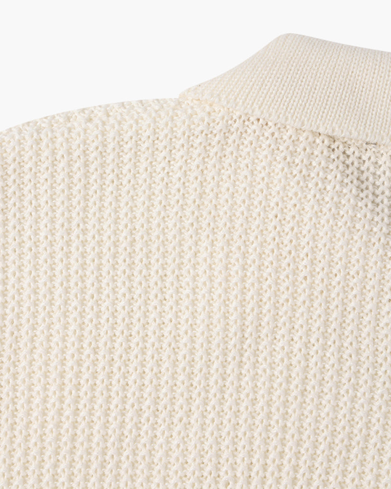 Cotton Knit Half-Zip Sweater