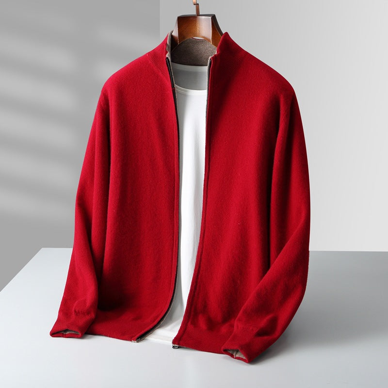 100% Merino Wool Zip Cardigan