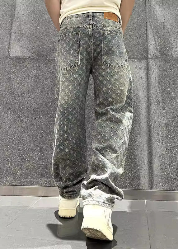 Jacquard Denim Jeans
