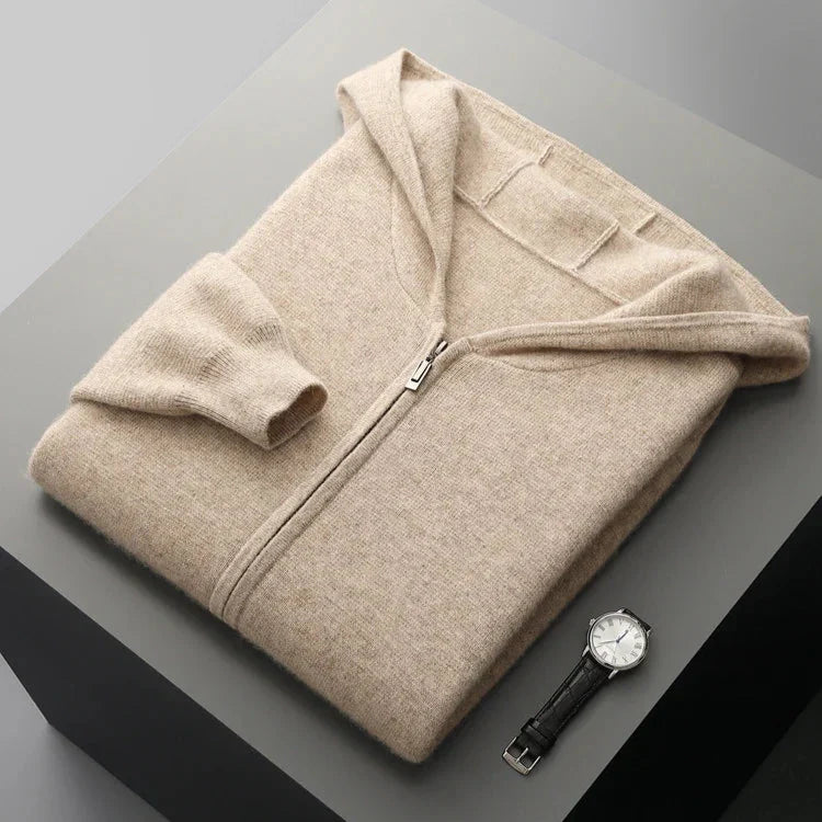 100% Cashmere Zip Hoodie