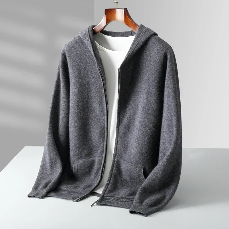 100% Cashmere Zip Hoodie