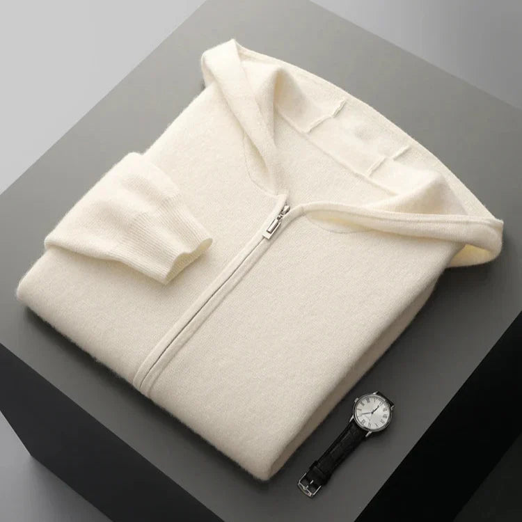 100% Cashmere Zip Hoodie