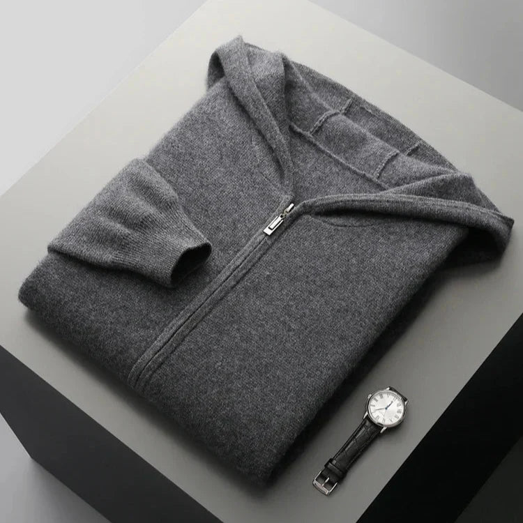 100% Cashmere Zip Hoodie