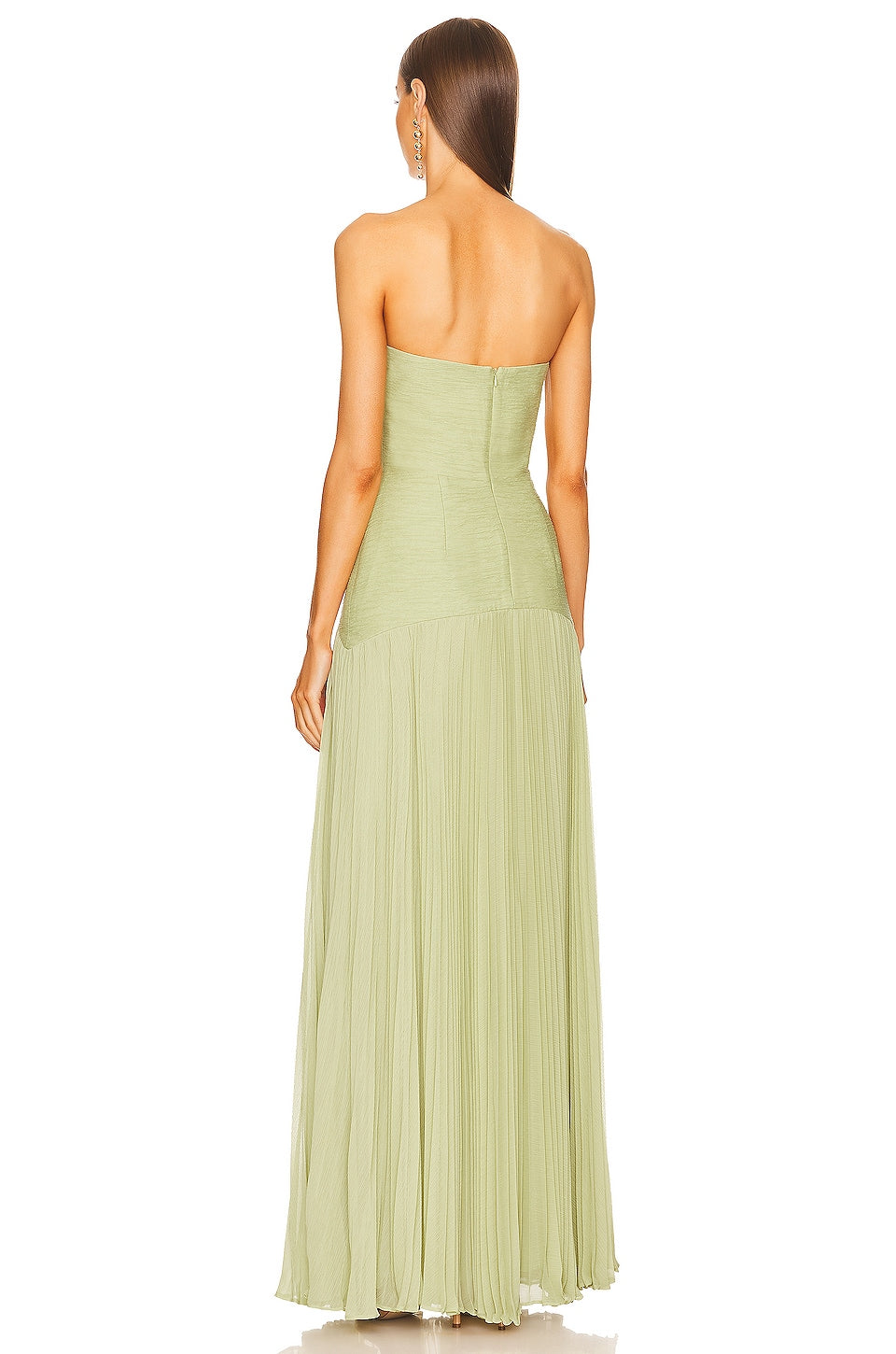 Strapless Pleated Maxi Dress