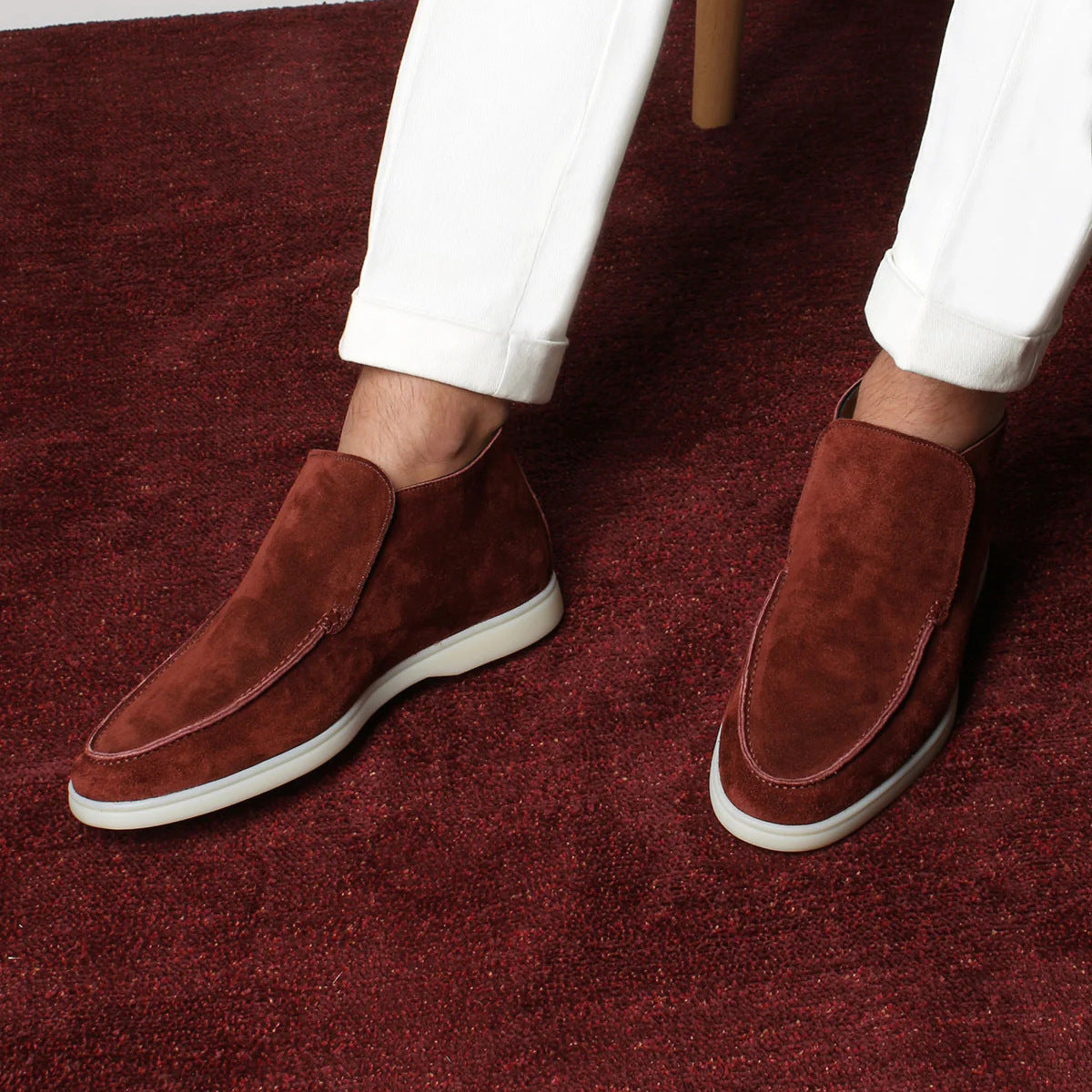 Suede Loafer Ankle Boots