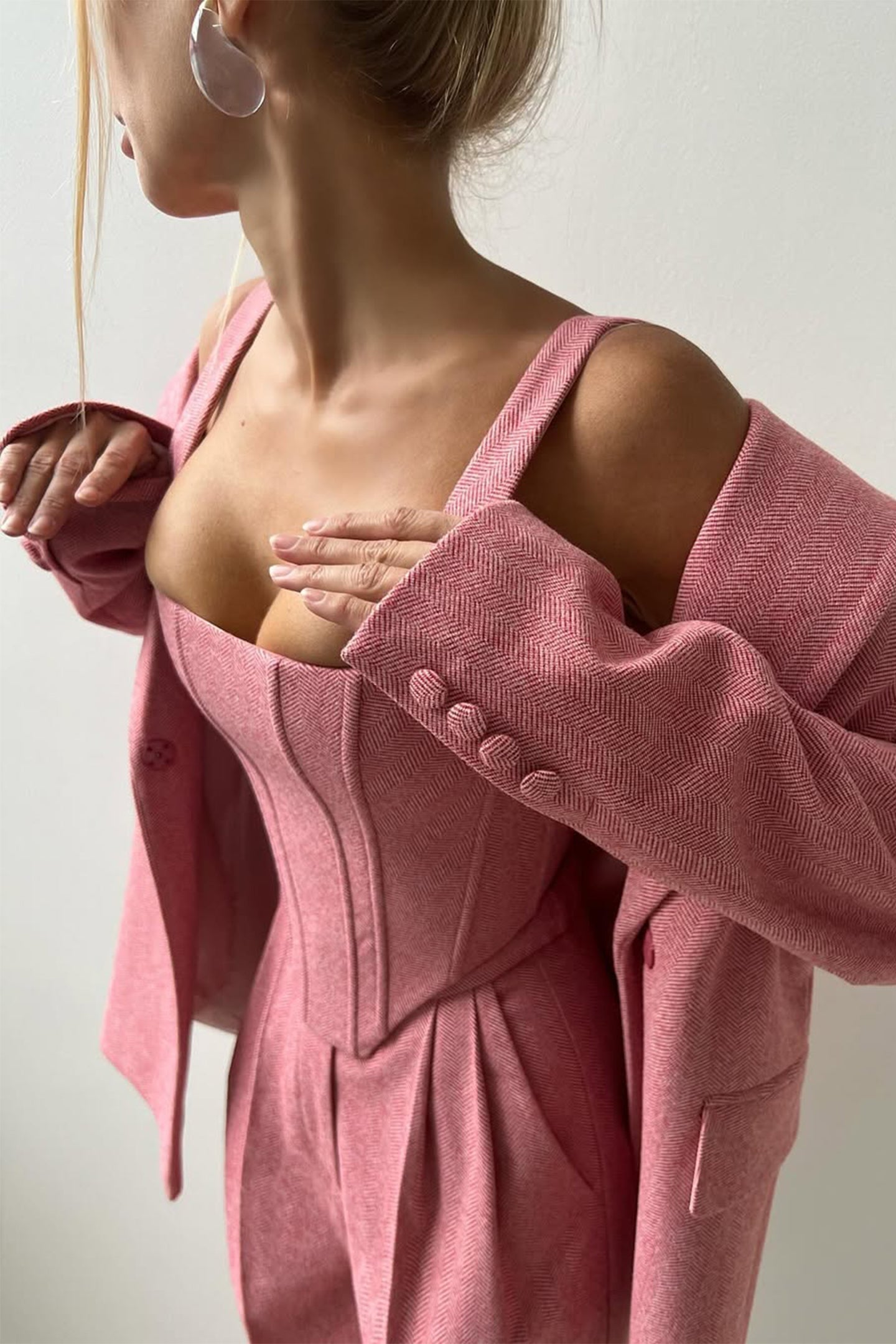 Tailored Three-Piece Suit Set with Corset Top