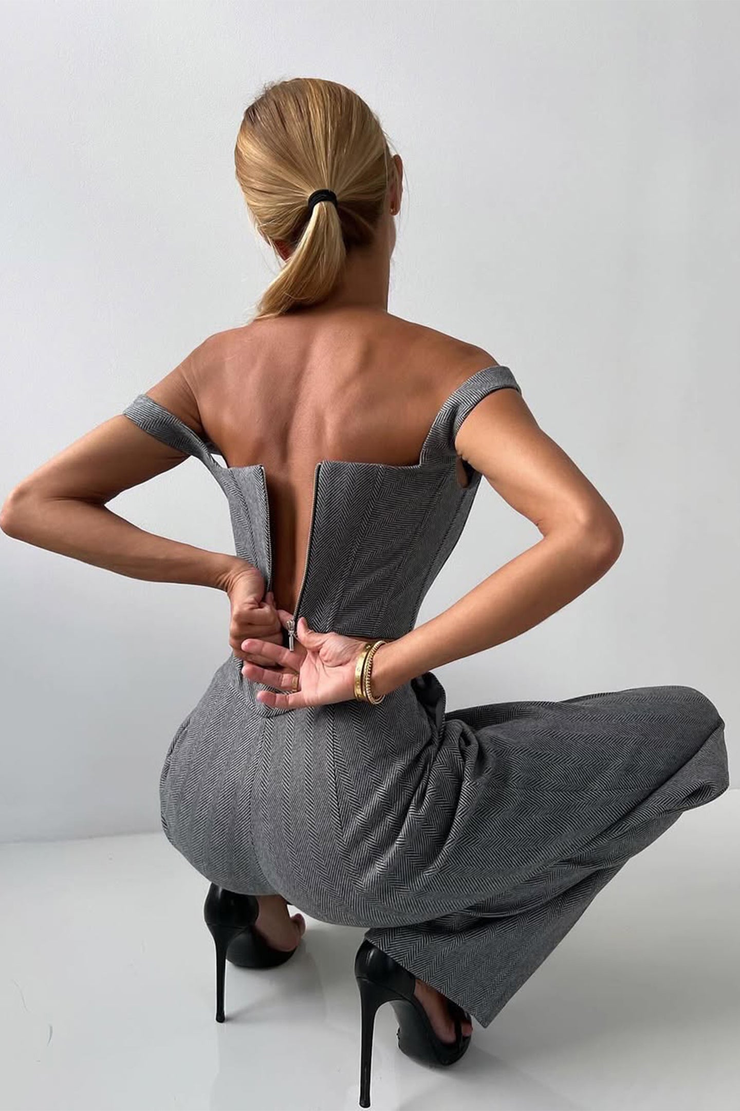 Tailored Three-Piece Suit Set with Corset Top
