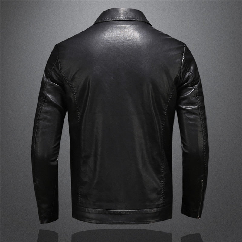Classic Black Faux Leather Jacket