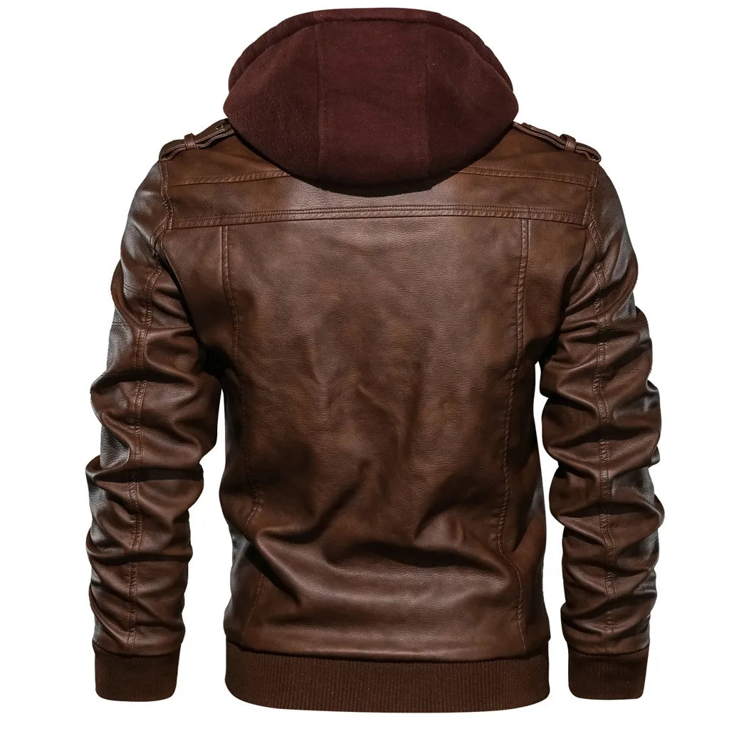 Hooded Leather Jacket