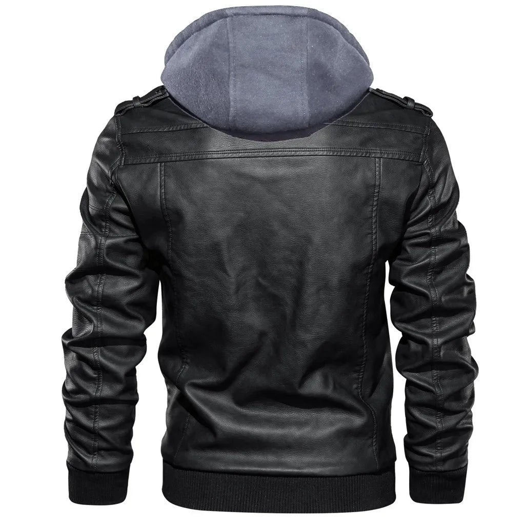 Hooded Leather Jacket