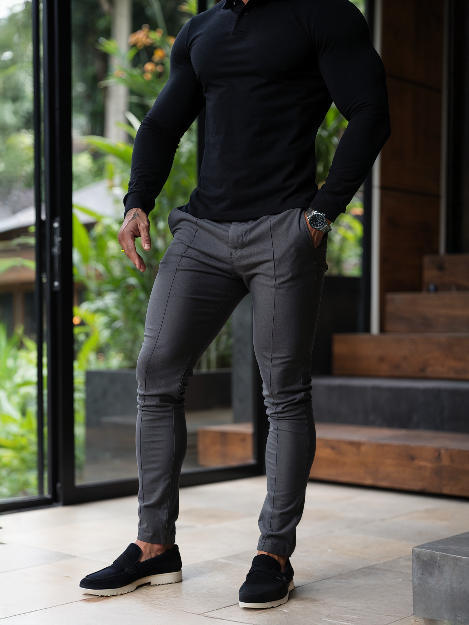 Wrinkle-Free Slim Fit Trousers