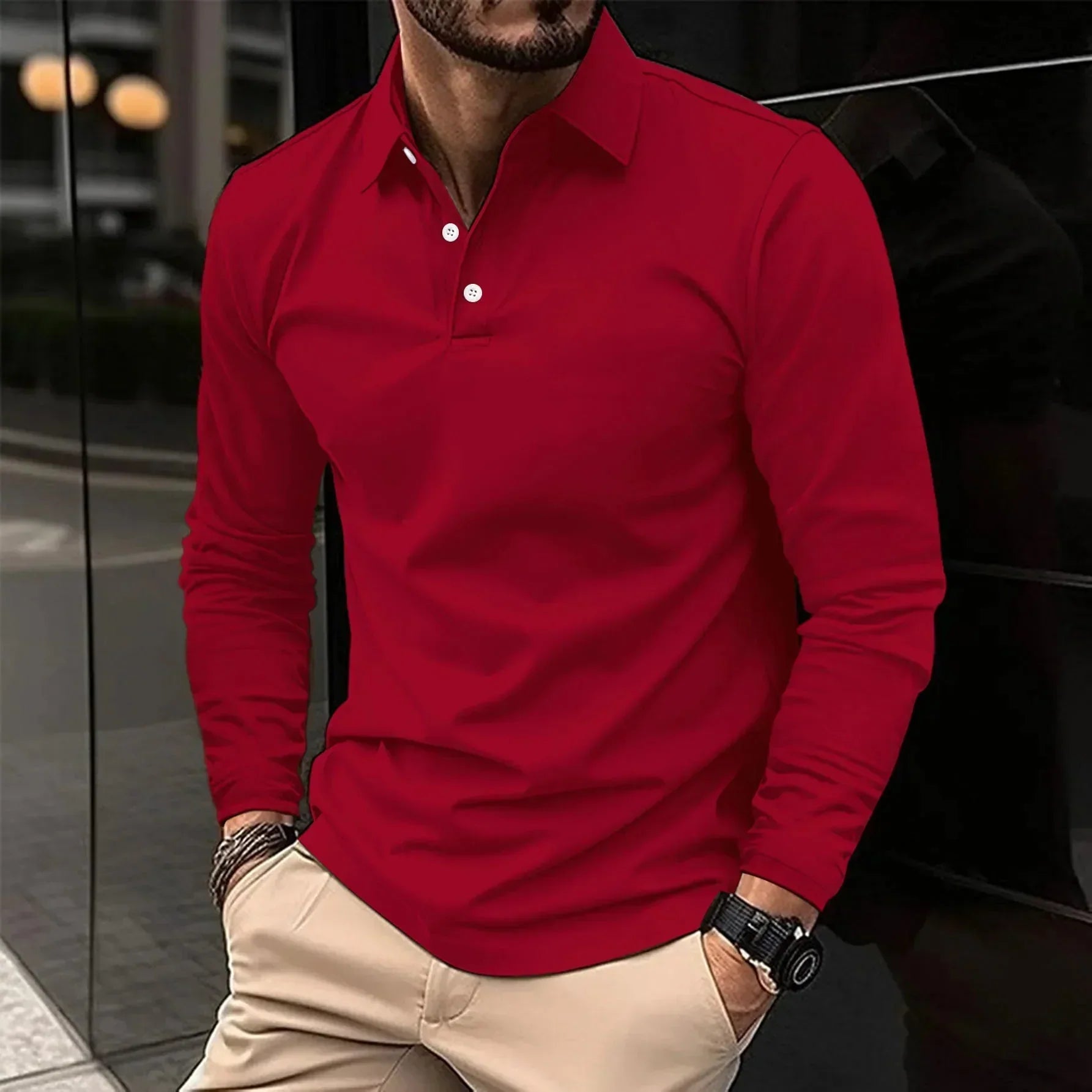 Casual Long Sleeve Polo