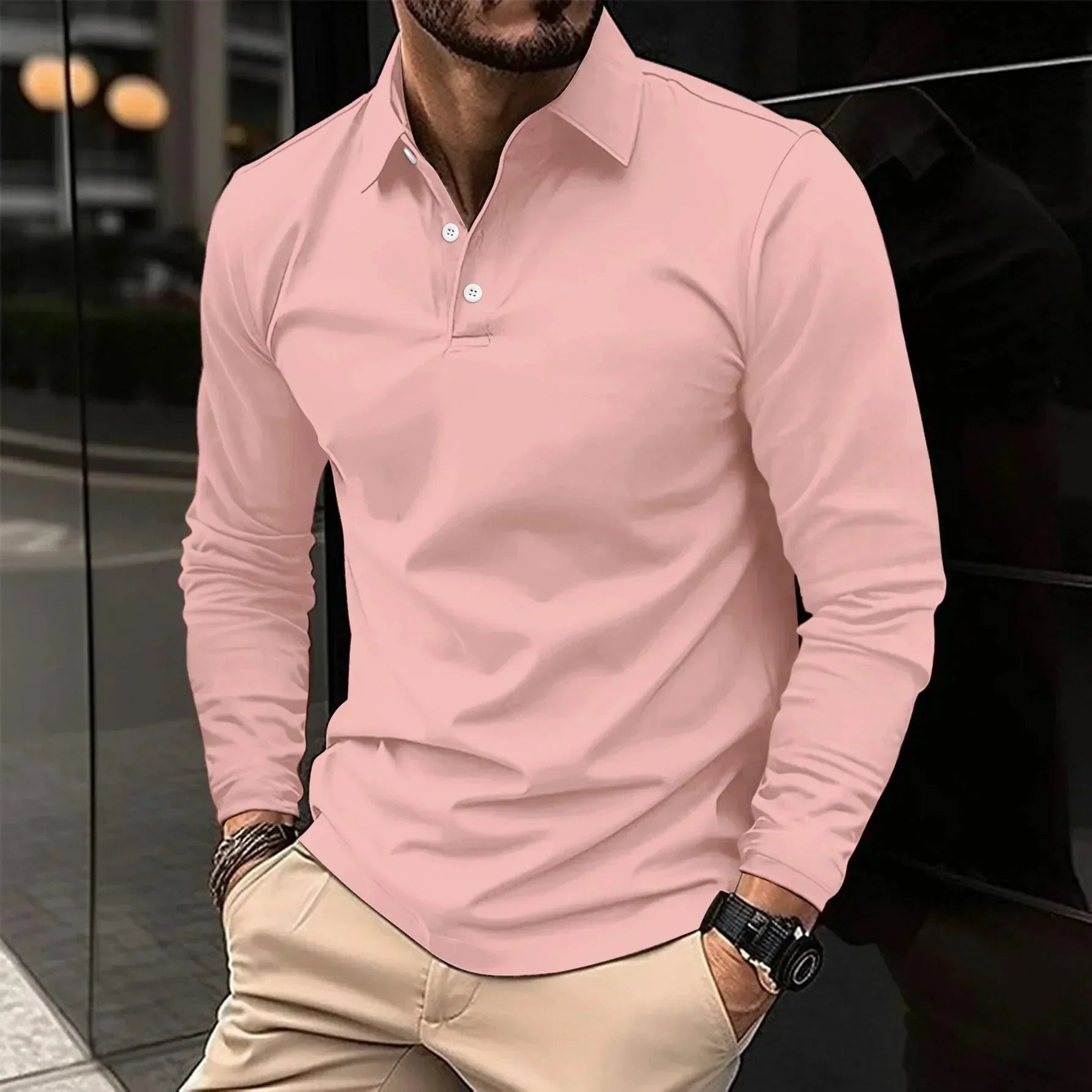 Casual Long Sleeve Polo