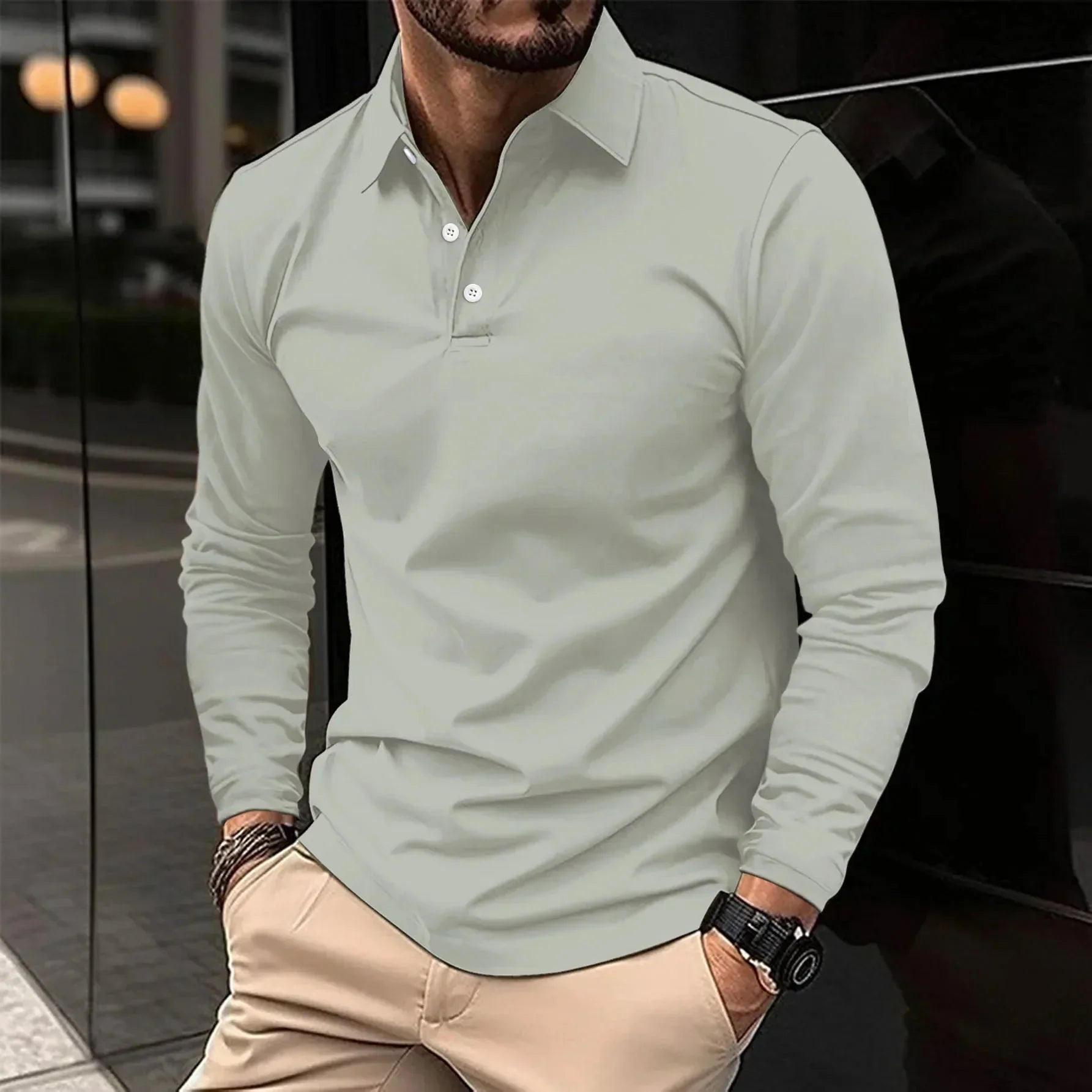 Casual Long Sleeve Polo