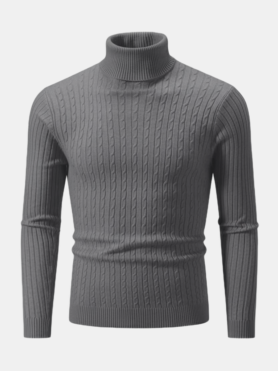 Cashmere Cable-Knit Turtleneck Sweater