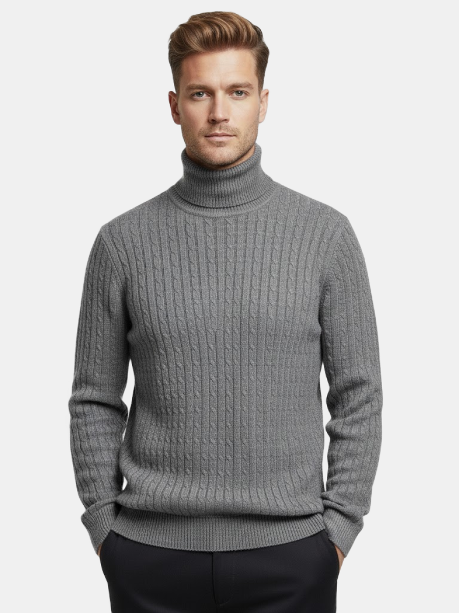 Cashmere Cable-Knit Turtleneck Sweater