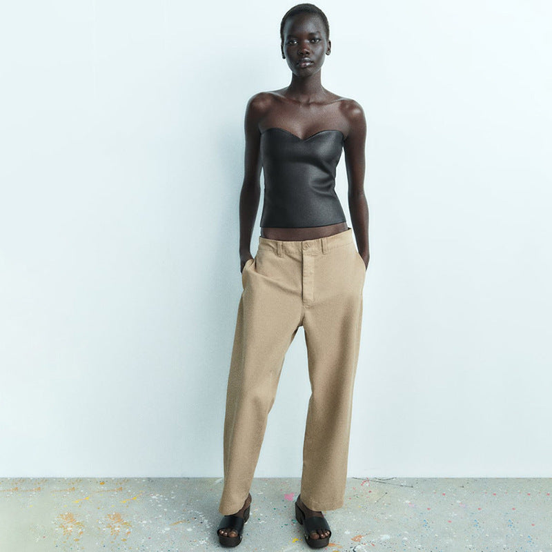 Strapless Metallic Top