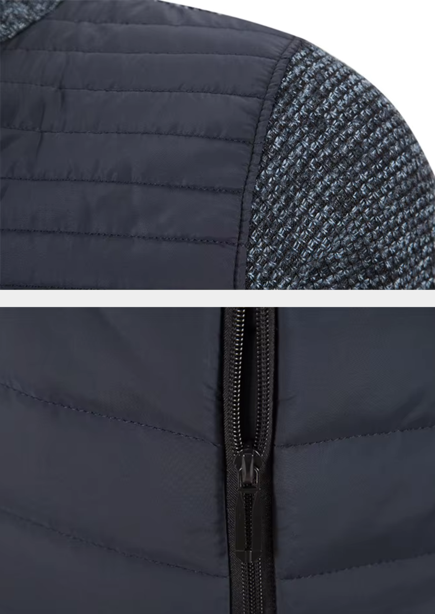 Textured Sleeve Padded Jacket
