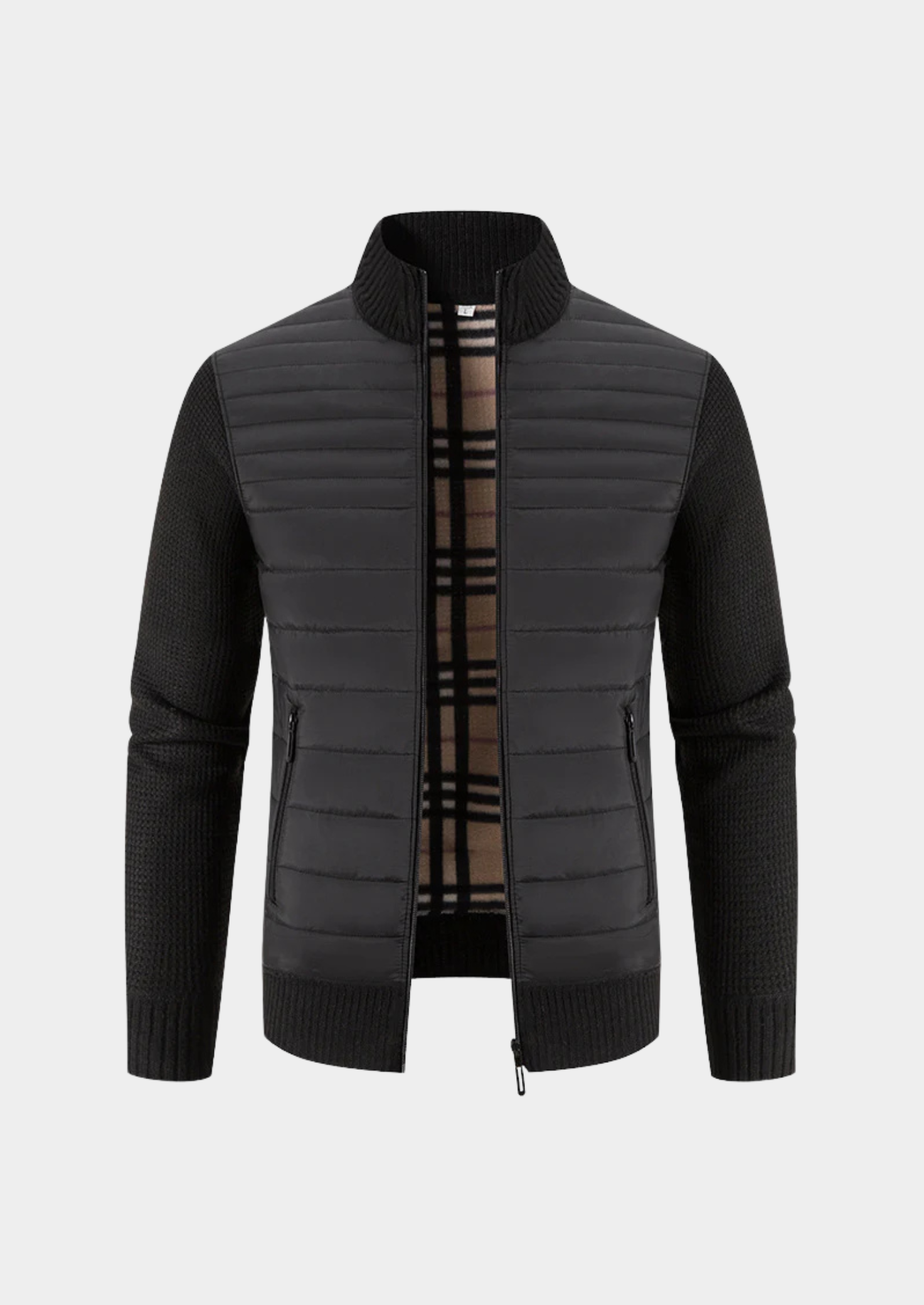 Textured Sleeve Padded Jacket