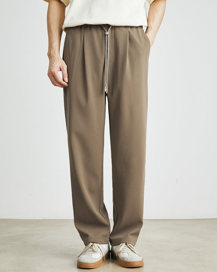 Relaxed Pants with Soft Waistband and Drawstrings