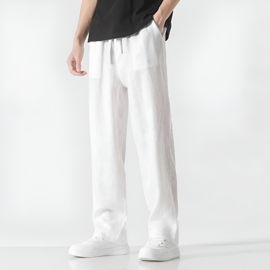 Straight-Cut 100% Linen Trousers