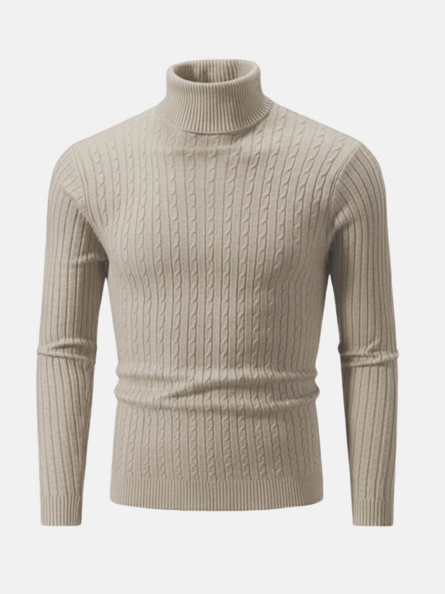 Cashmere Cable-Knit Turtleneck Sweater