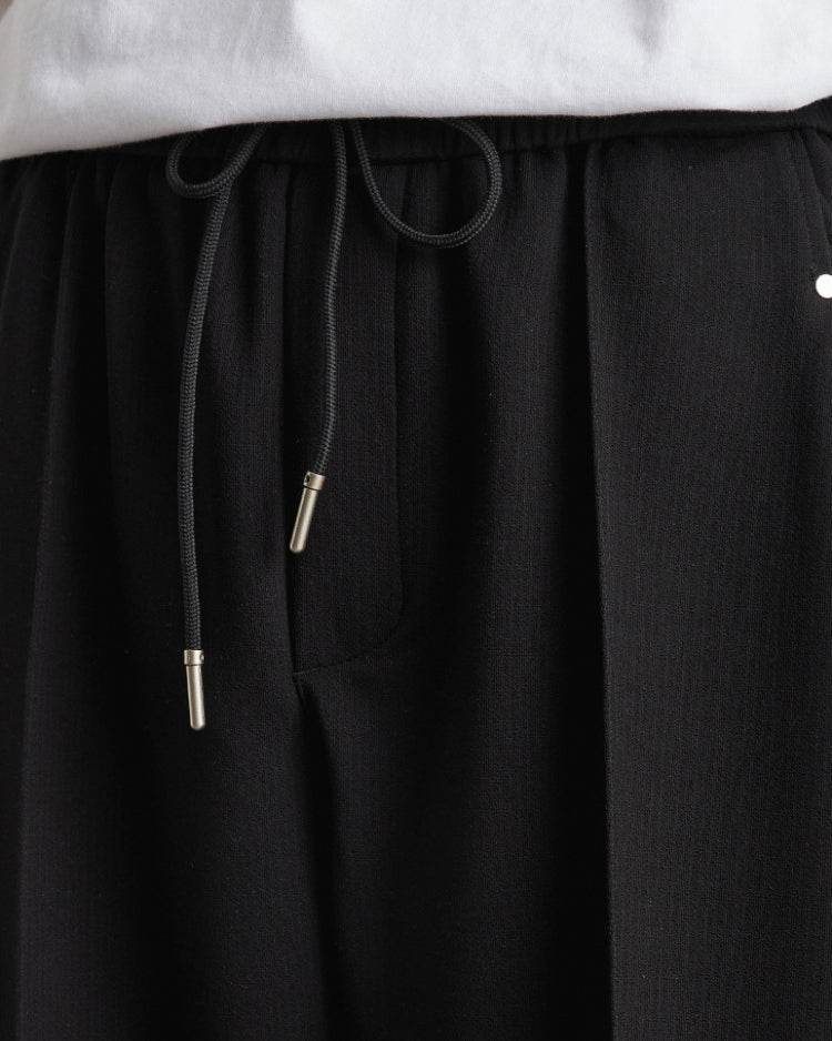 Soft Feel Straight-Leg Drawstring Pants