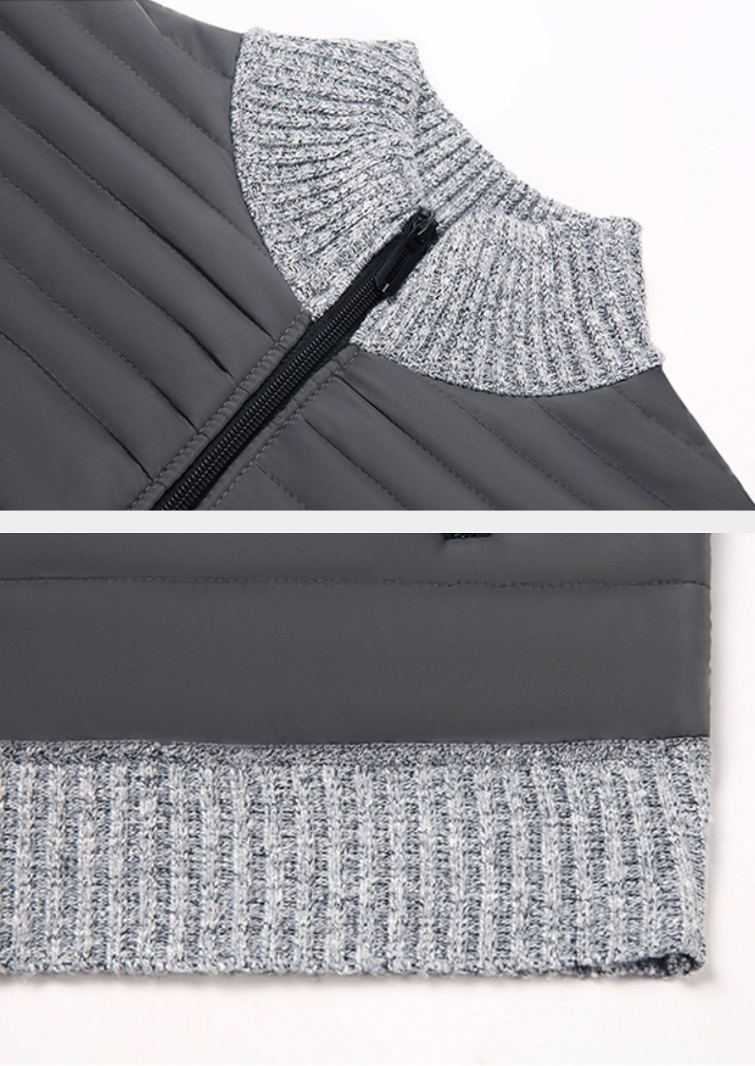 Textured Sleeve Padded Jacket
