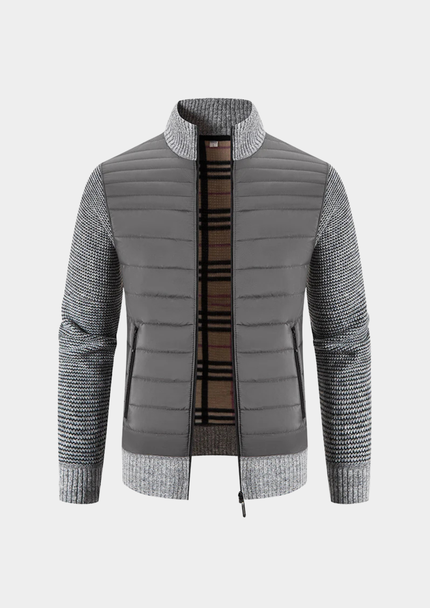 Textured Sleeve Padded Jacket