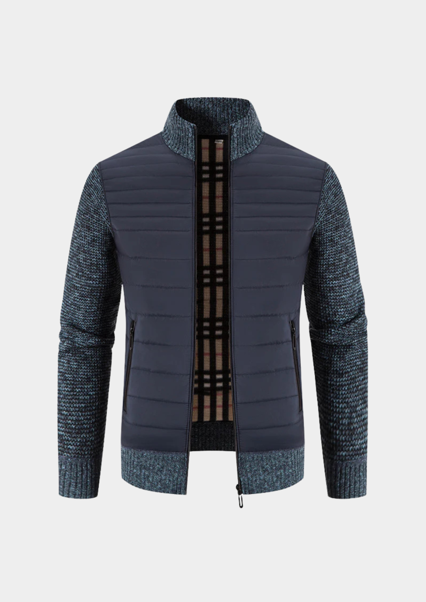 Textured Sleeve Padded Jacket