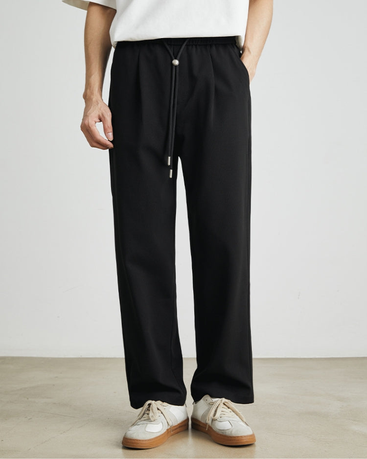 Relaxed Pants with Soft Waistband and Drawstrings
