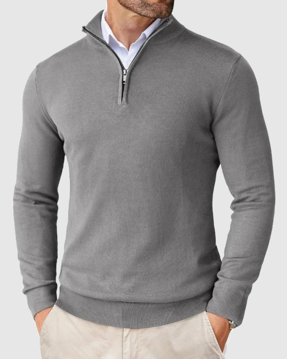 Heritage Half-Zip Cotton Knit Sweater