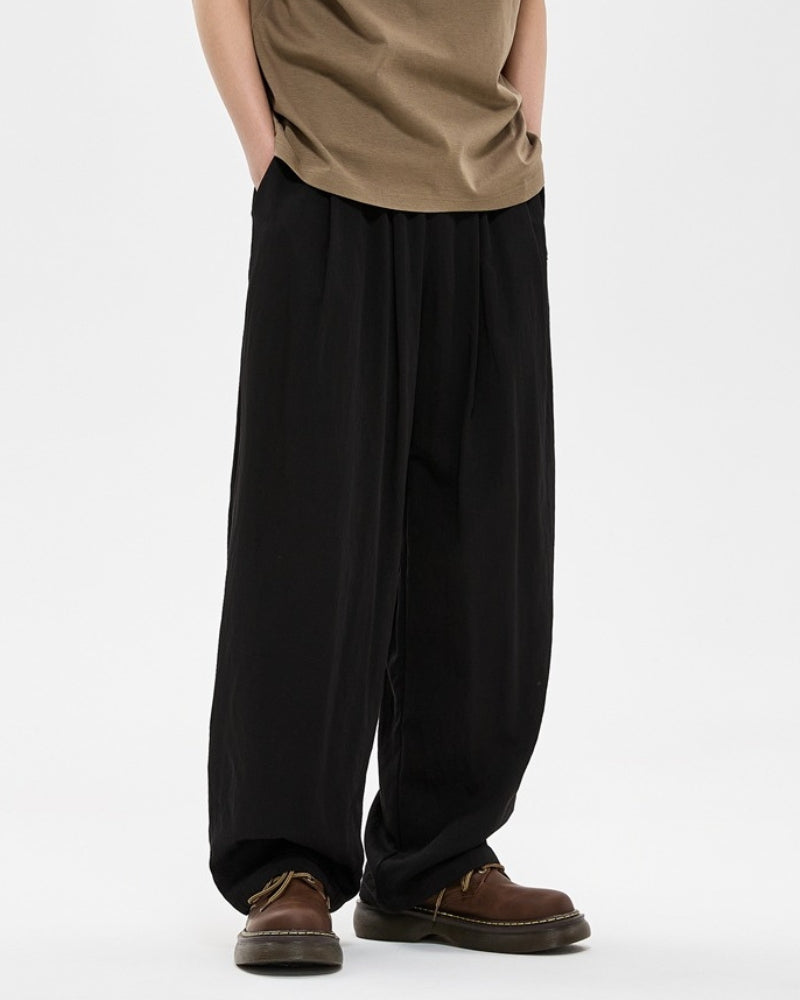 Embroidered Relaxed Wide-Leg Pants