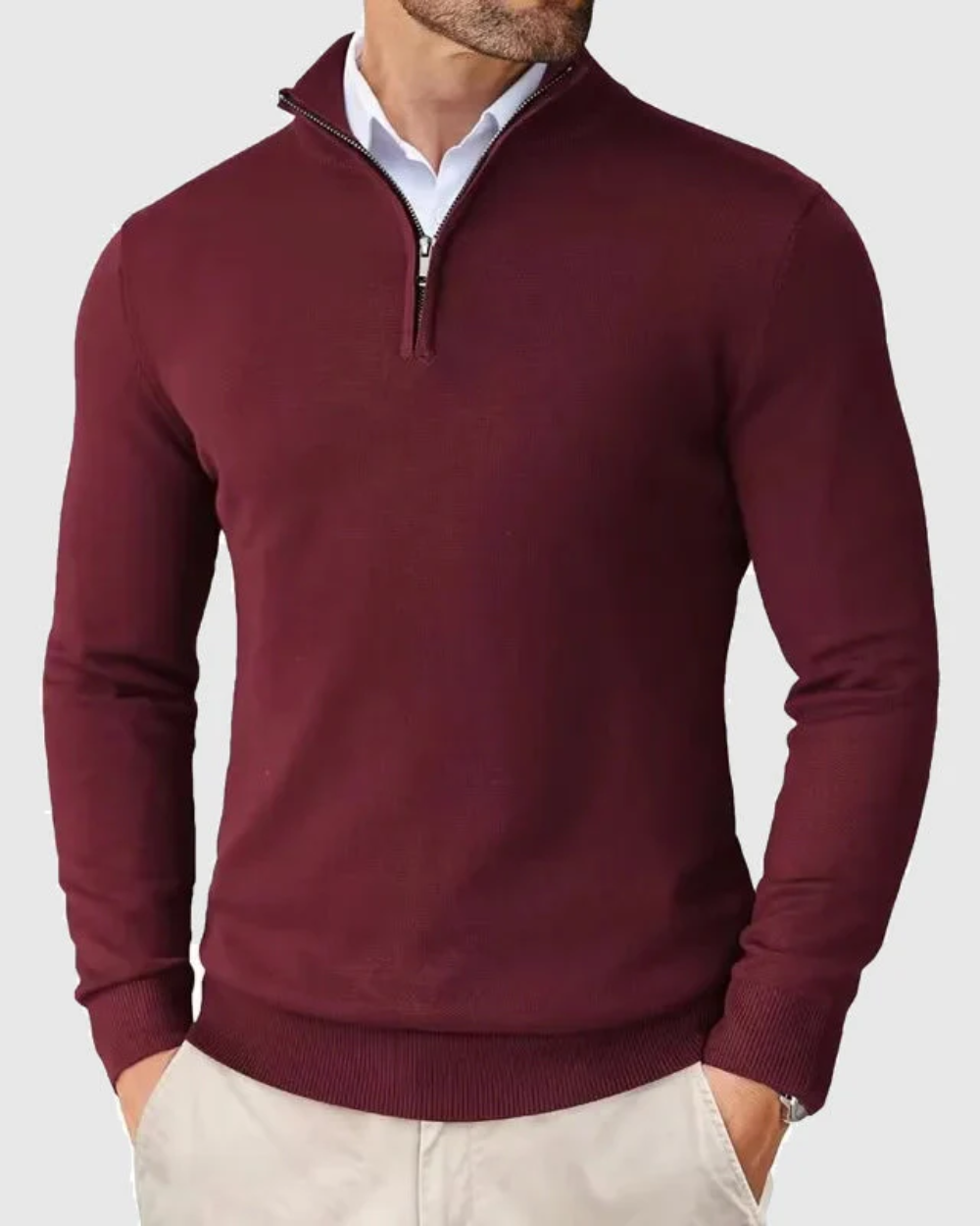 Heritage Half-Zip Cotton Knit Sweater