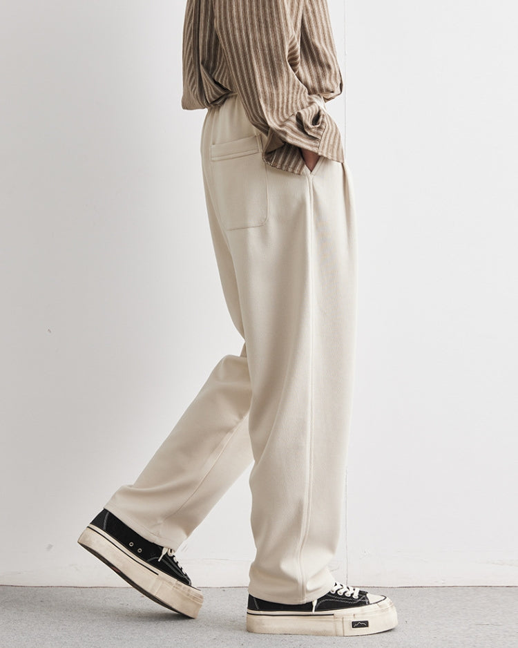 Soft Feel Straight-Leg Drawstring Pants