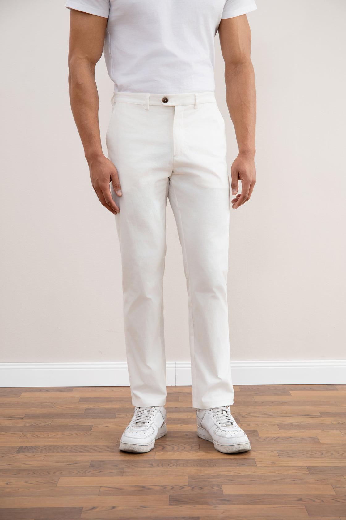White Straight Chinos