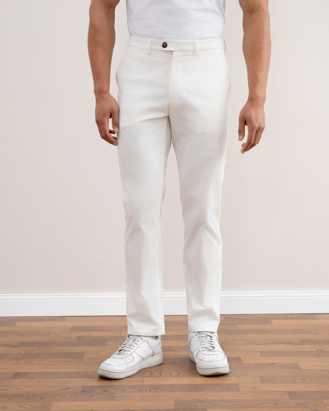 White Straight Chinos