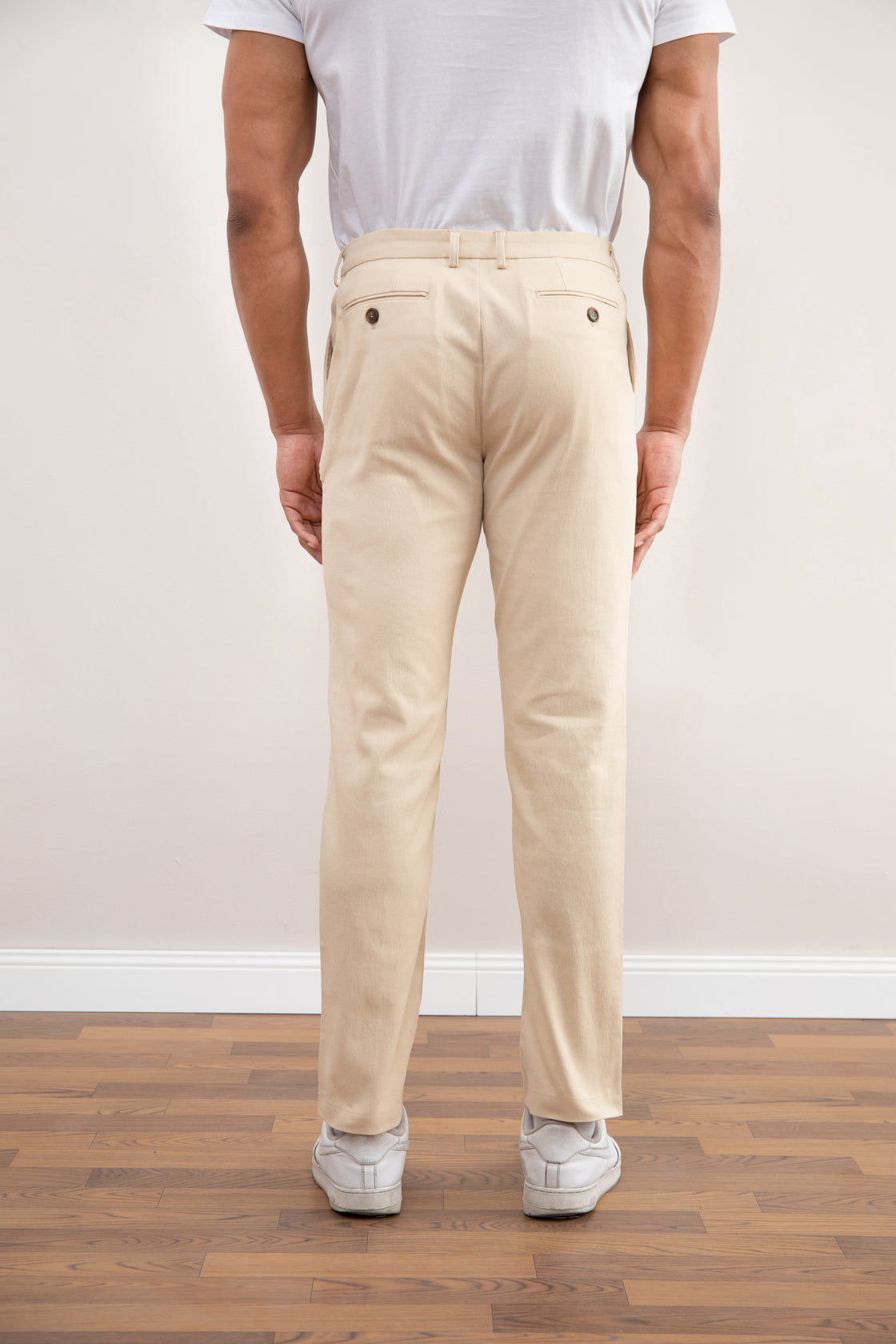 Beige Straight Winter Pants