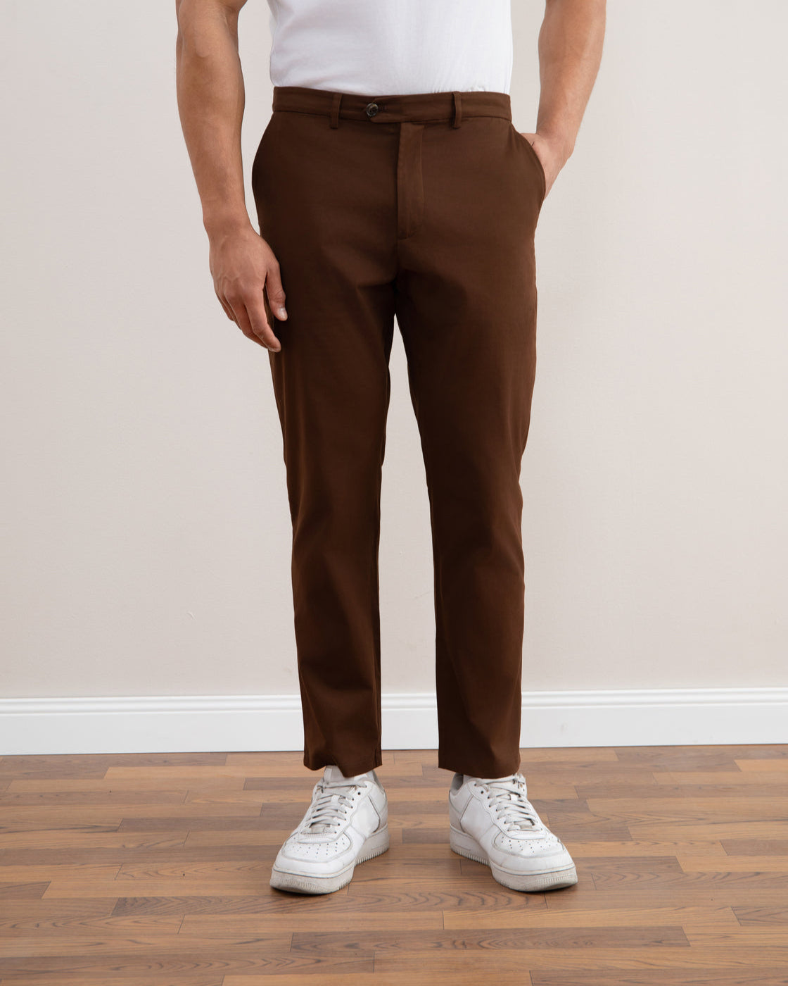 Brown Straight Chinos